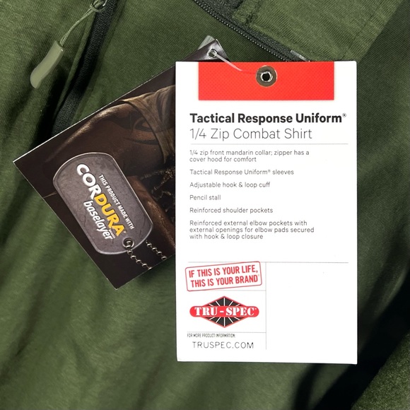 Tru-Spec Men's Woodland/Olive Drab 1/4 Zip TRU 50/50 Combat Shirt XL Reg 1070 - Picture 6 of 8
